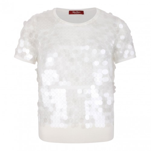 Ivory Sequinned Wool Sweater