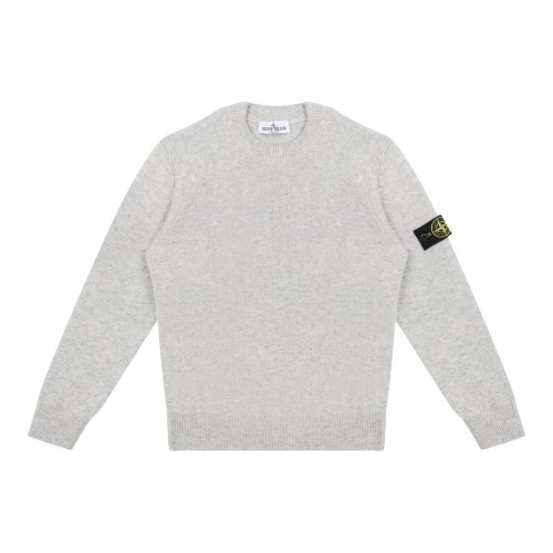 Melange Grey Compass-Patch Jumper