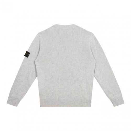 Melange Grey Compass-Patch Jumper