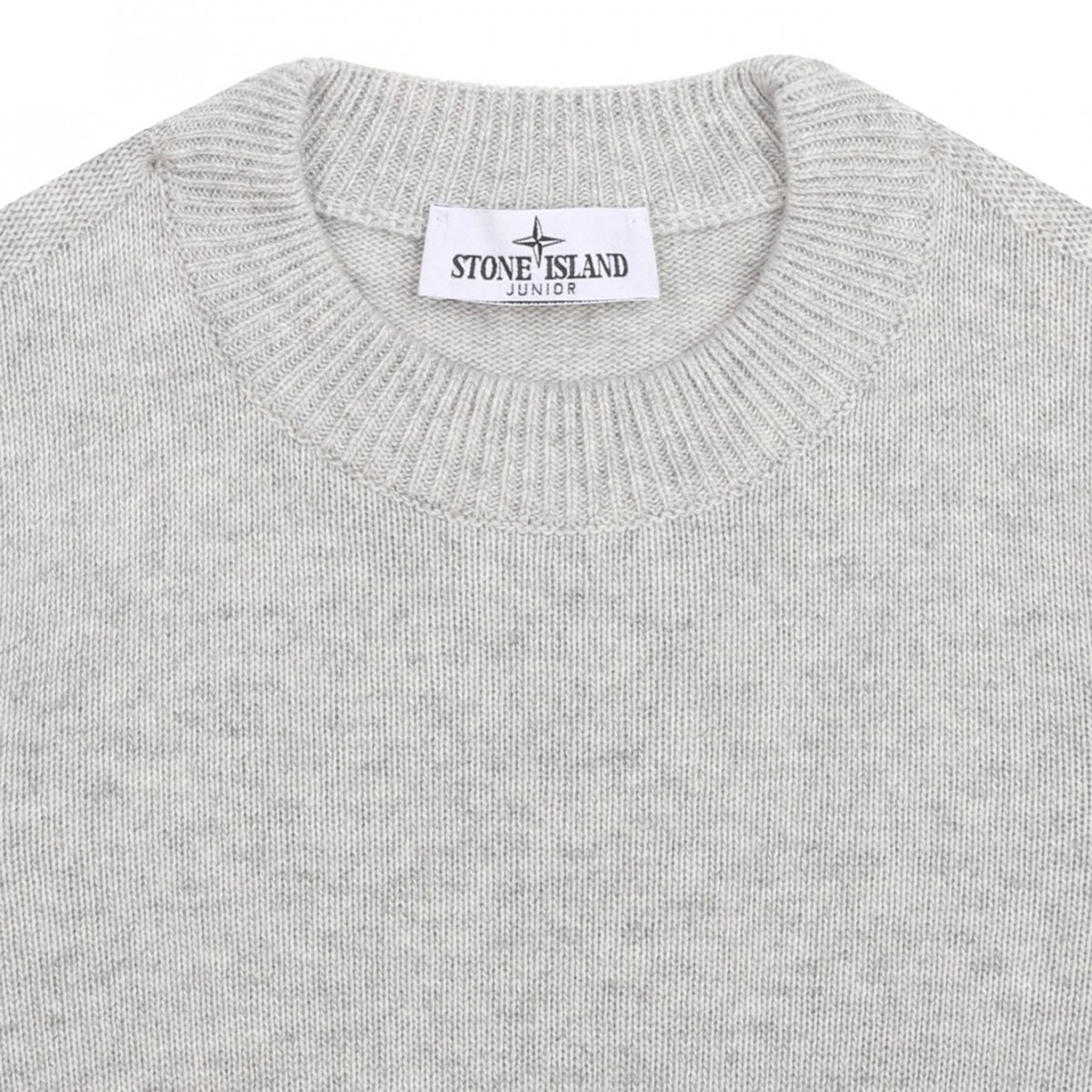 Melange Grey Compass-Patch Jumper