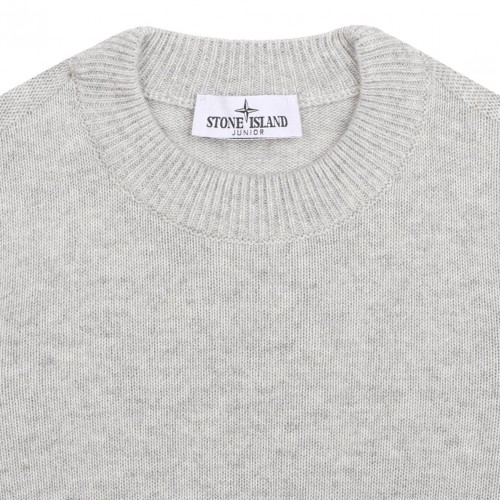 Melange Grey Compass-Patch Jumper