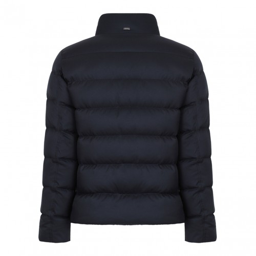 Navy Blue Quilted Puffer Jacket