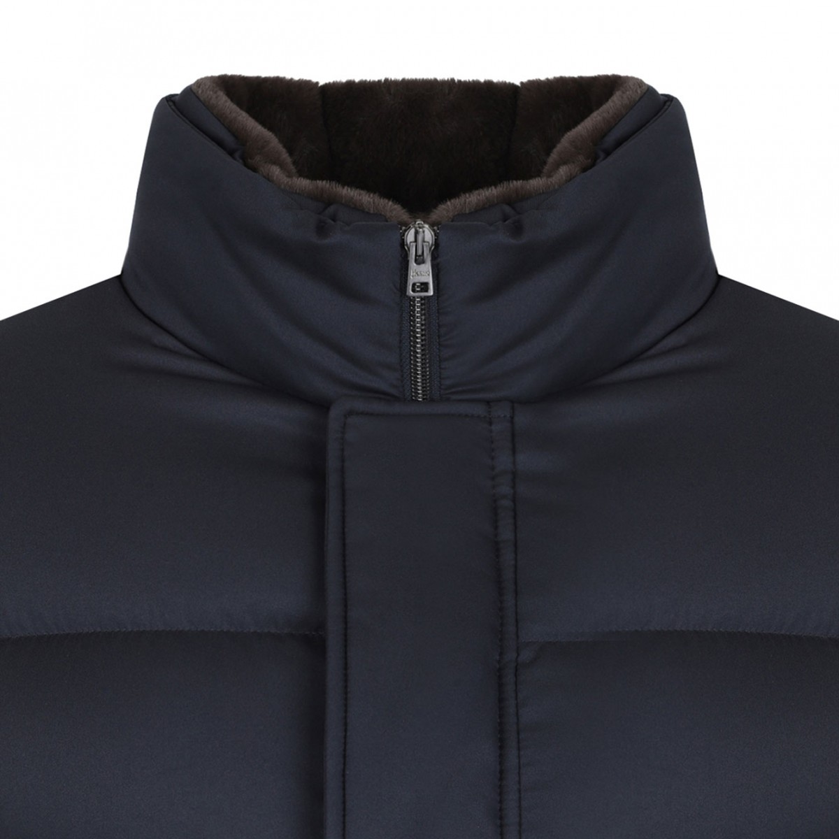 Navy Blue Quilted Puffer Jacket