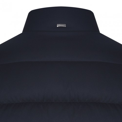 Navy Blue Quilted Puffer Jacket