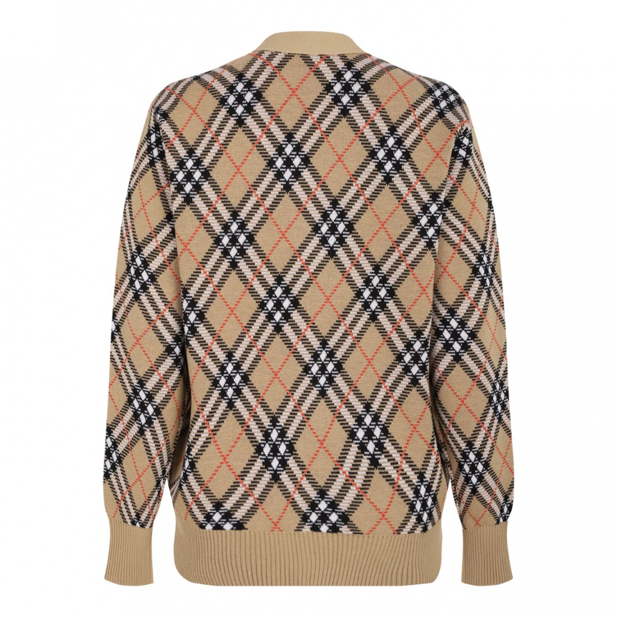 Cardigan In Wool and Mohair Blend Check