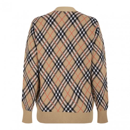 Cardigan In Wool and Mohair Blend Check