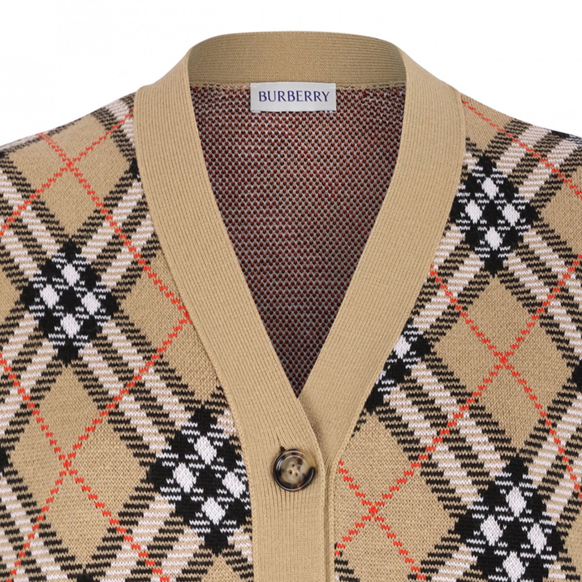 Cardigan In Wool and Mohair Blend Check