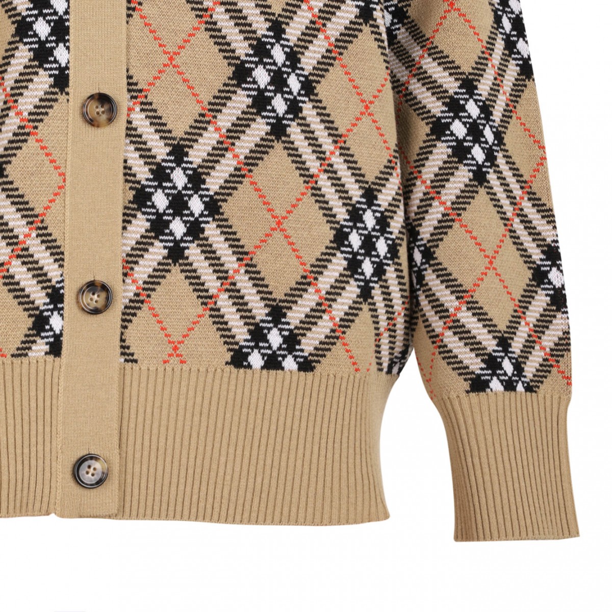 Cardigan In Wool and Mohair Blend Check