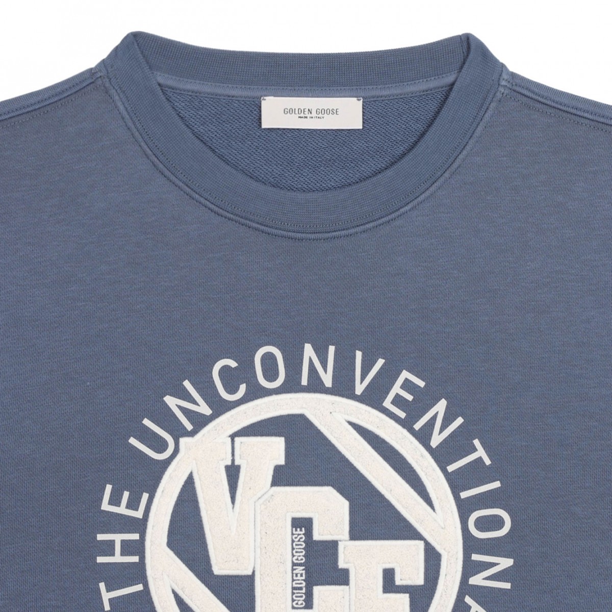 Blue Sweatshirt With Embossed Patches