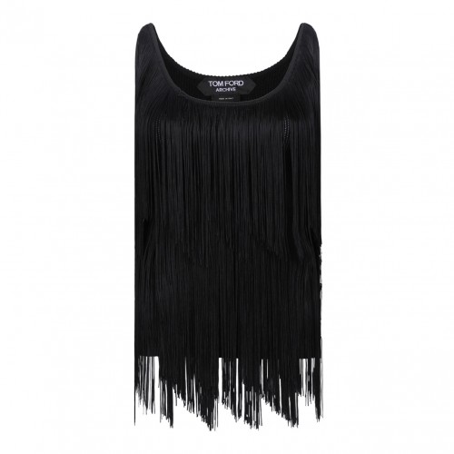 Black Fringed Top