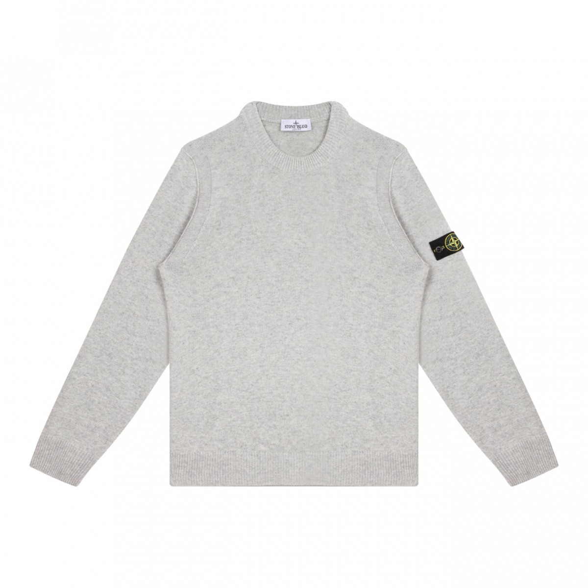 Melange Grey Compass-Patch Jumper