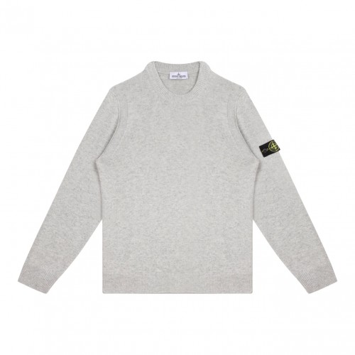 Melange Grey Compass-Patch Jumper