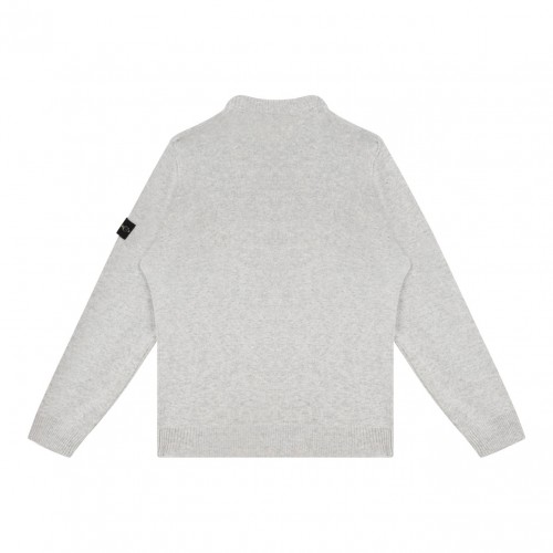 Melange Grey Compass-Patch Jumper