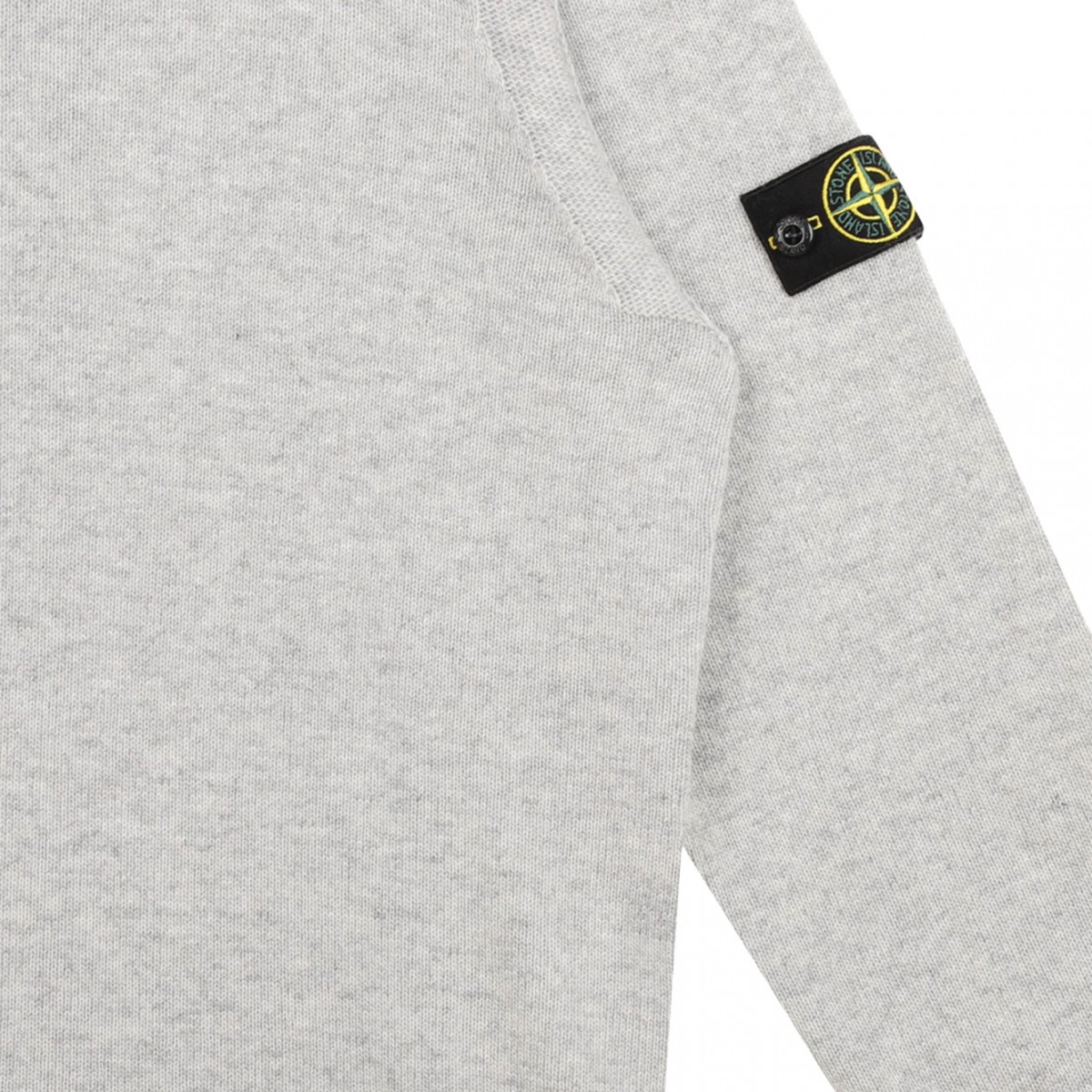 Melange Grey Compass-Patch Jumper