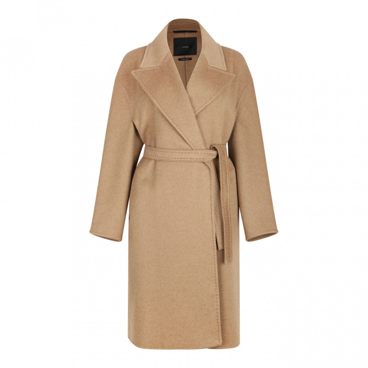 Camel Coat With Unstructured Line