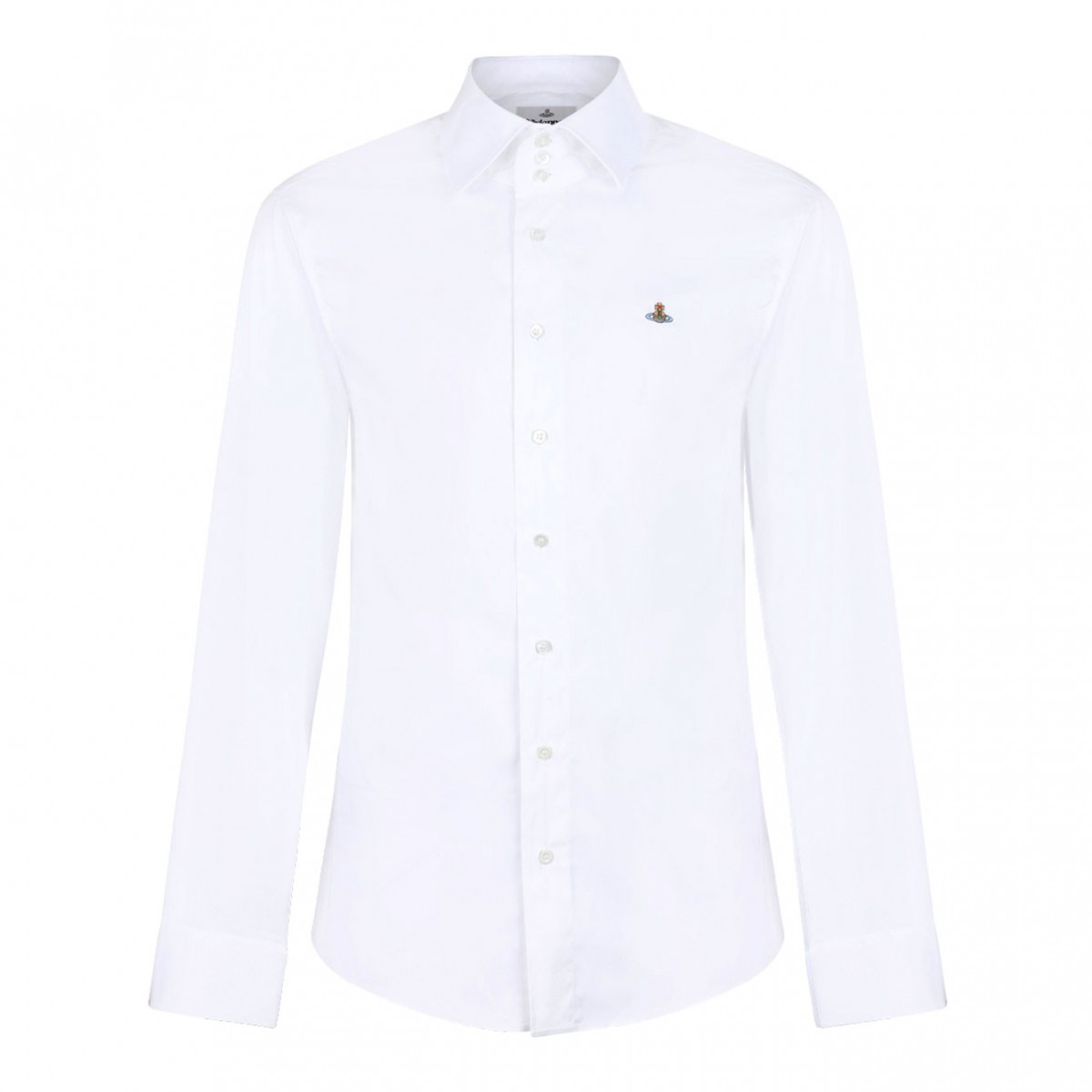White Logo Embroidered Shirt