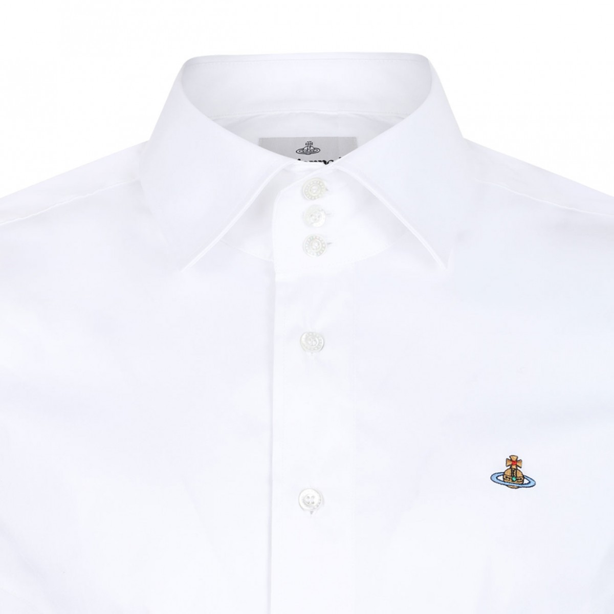 White Logo Embroidered Shirt