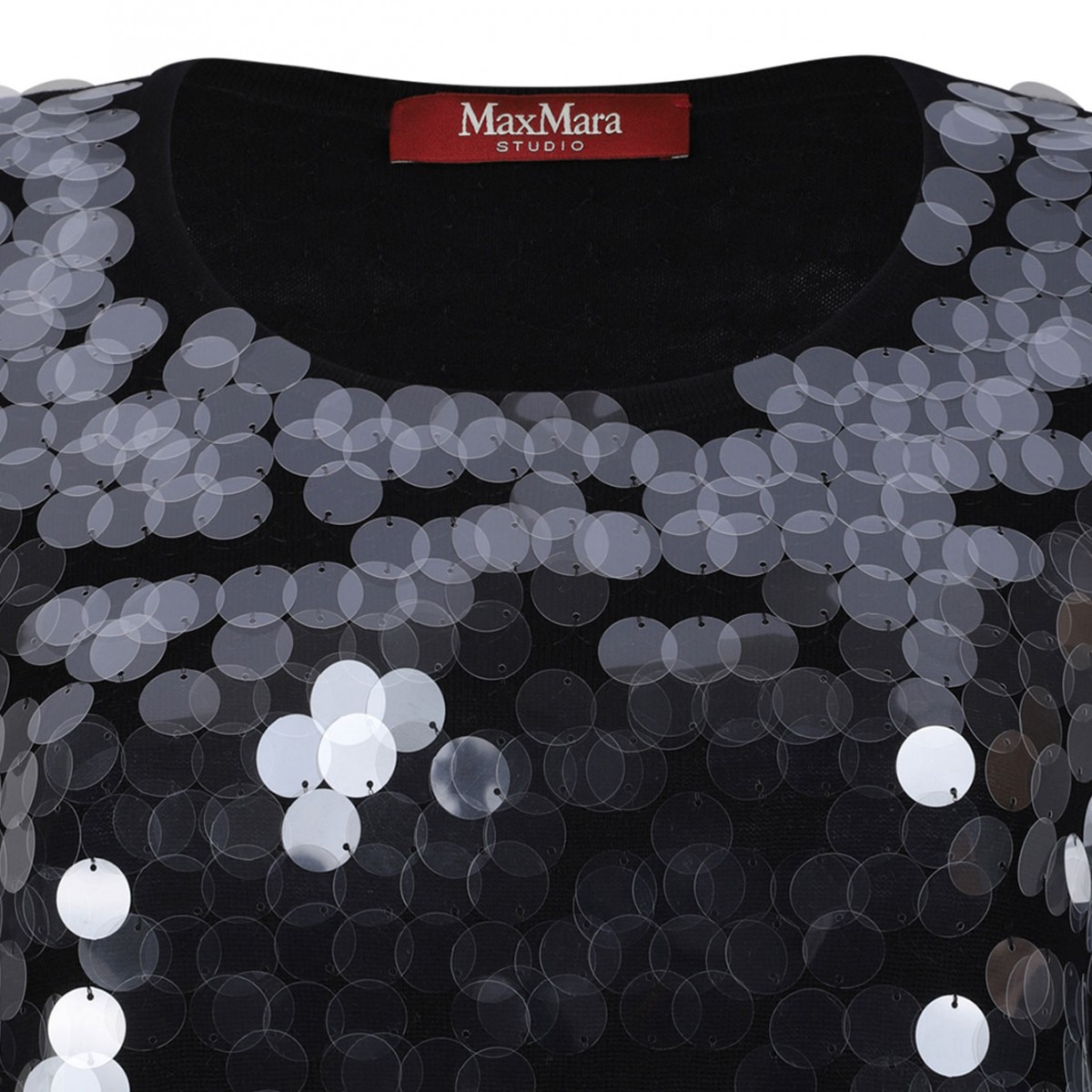 Black Sequinned Wool Sweater