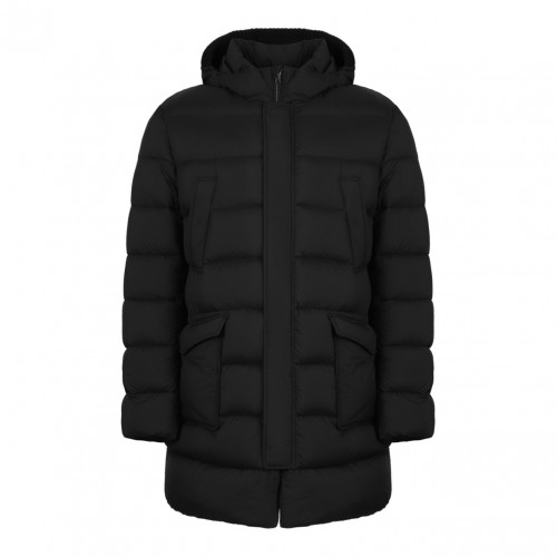 Navy Blue Quilted Puffer Coat