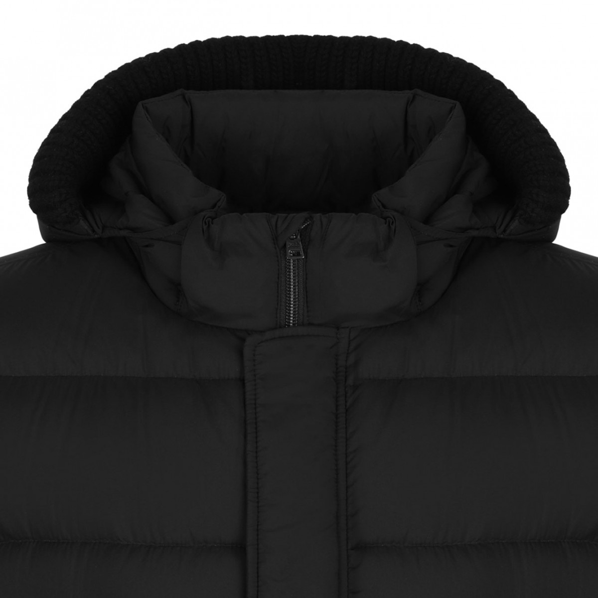 Navy Blue Quilted Puffer Coat
