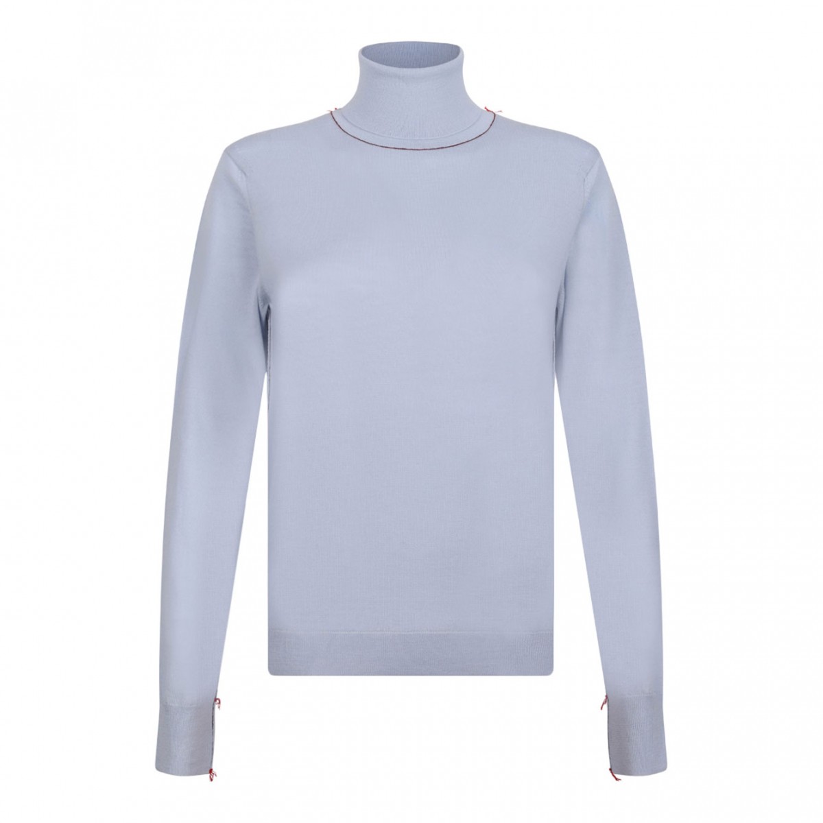 Light Blue Work-In-Progress High-Neck Jumper