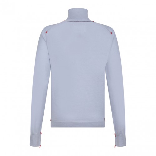 Light Blue Work-In-Progress High-Neck Jumper