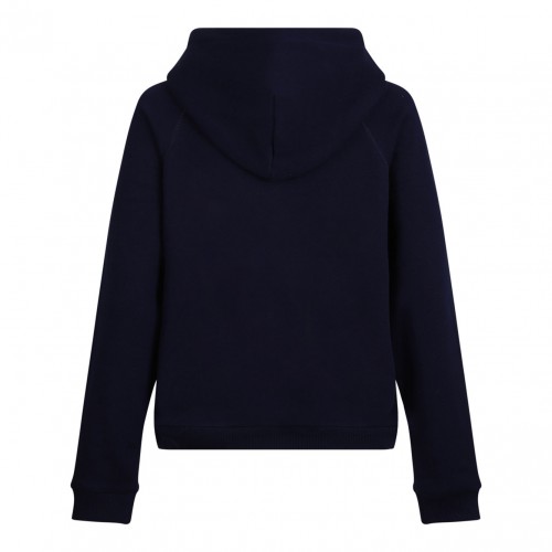 Navy Blue Polo Pony Drawstring Hoodie