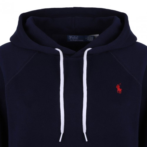 Navy Blue Polo Pony Drawstring Hoodie