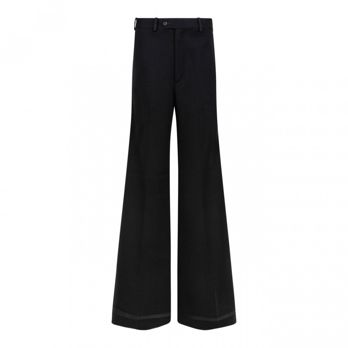 Black Wool Blend Tailored Trousers