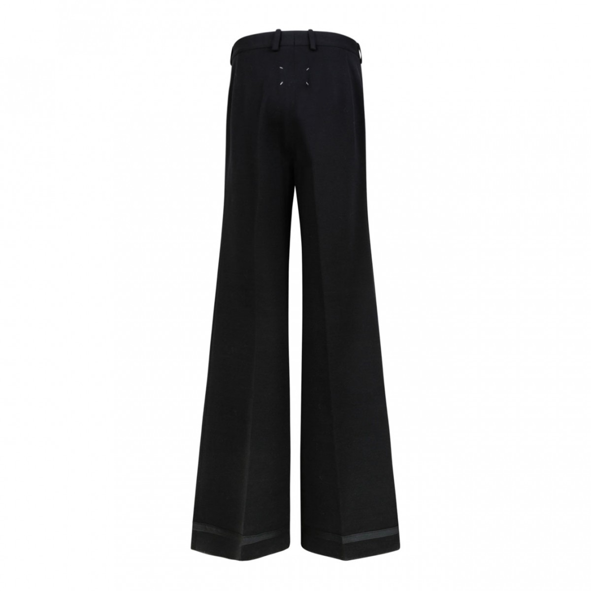 Black Wool Blend Tailored Trousers