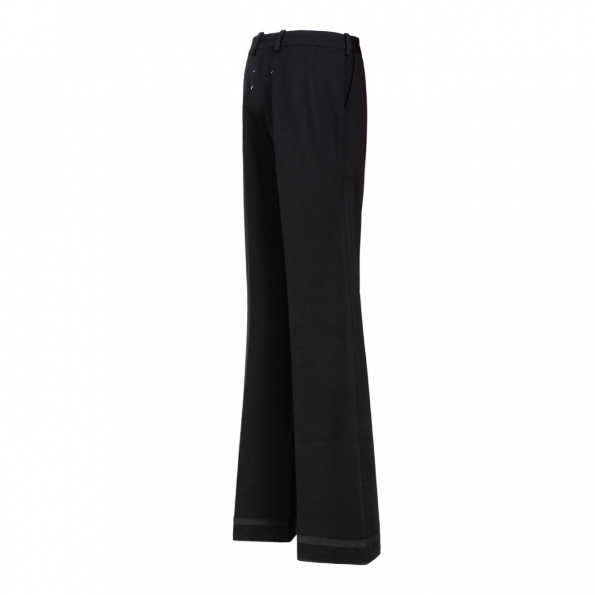 Black Wool Blend Tailored Trousers
