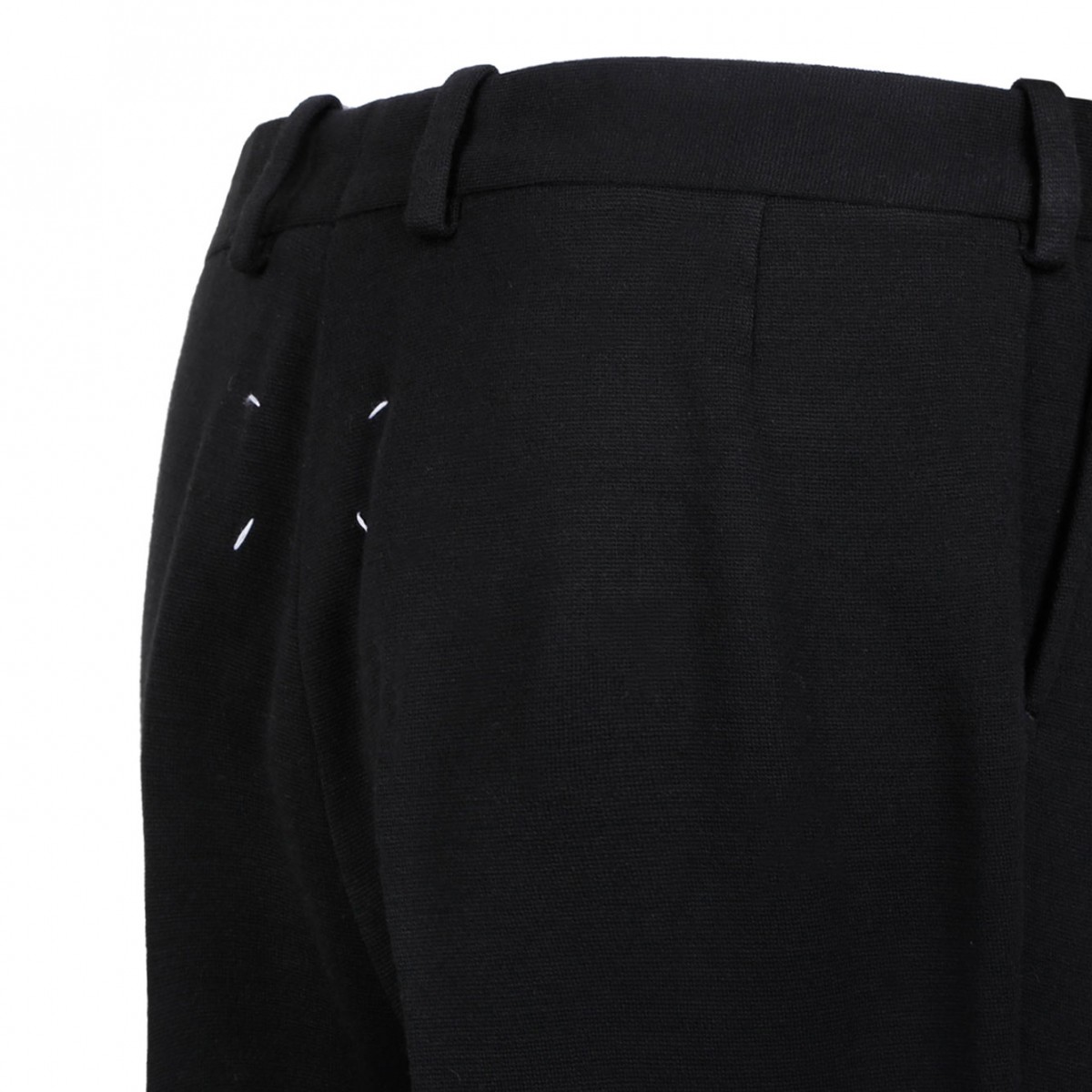 Black Wool Blend Tailored Trousers