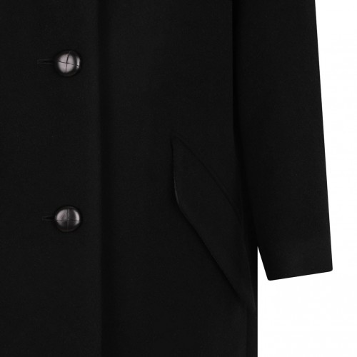 Black Florane Wool Blend Long Coat