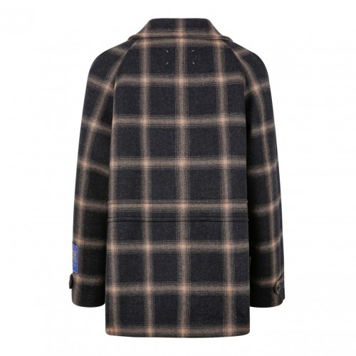 Checked Wool Peacoat