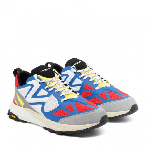 White and Multicolour Panelled Low Top Sneakers 2