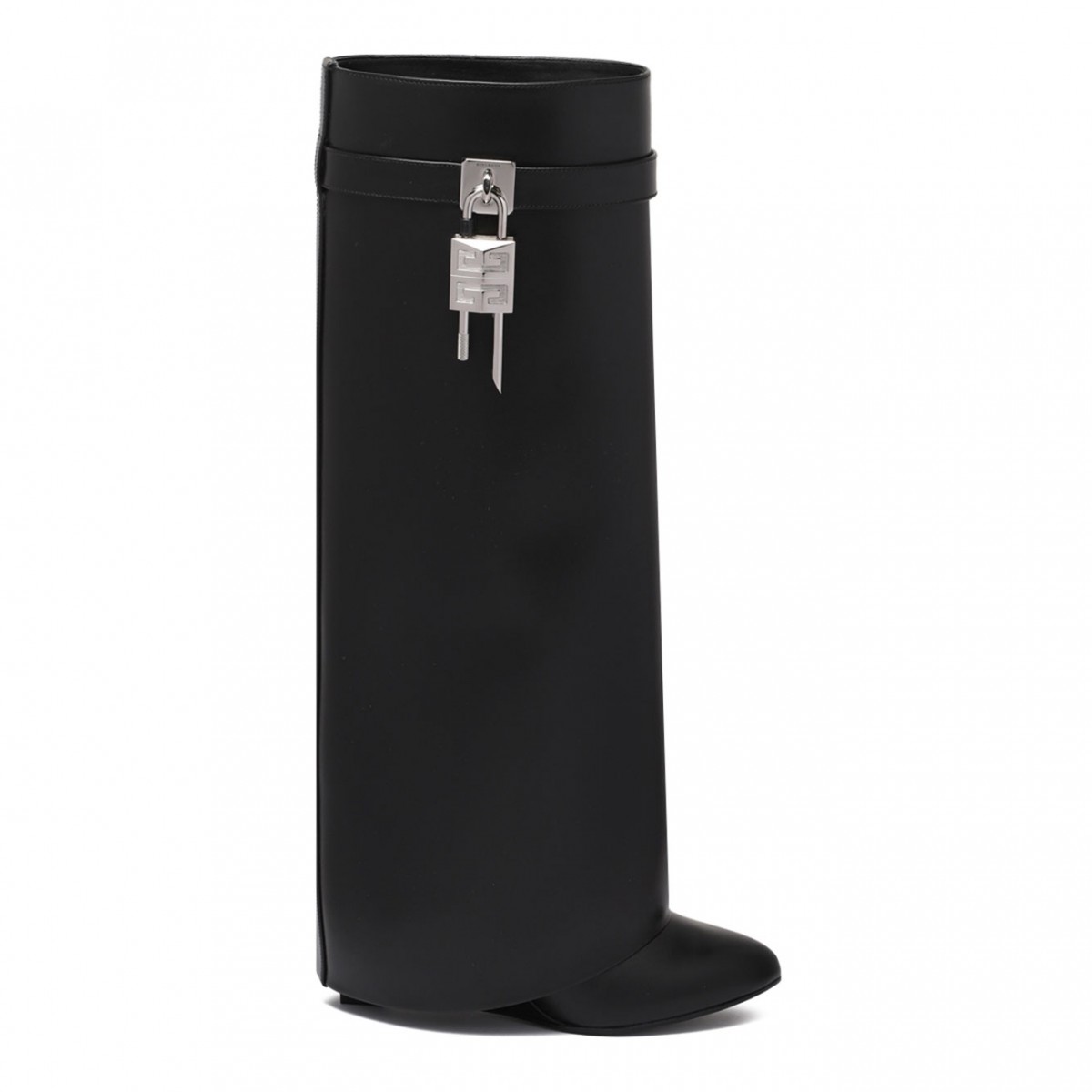 Black Shark Lock Leather Boots