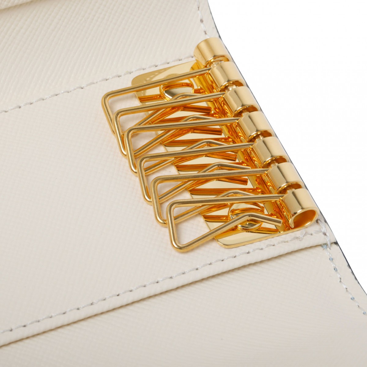 Aquamarine, Natural and Talc Leather Keyholder Wallet