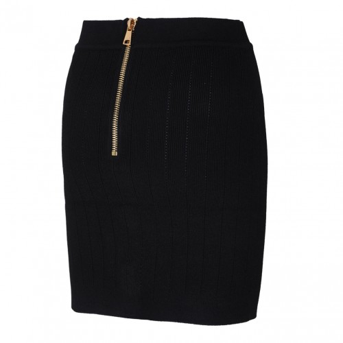 Black Knitted Miniskirt