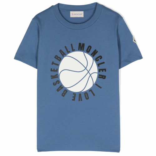 Blue Basketball Print T-Shirt