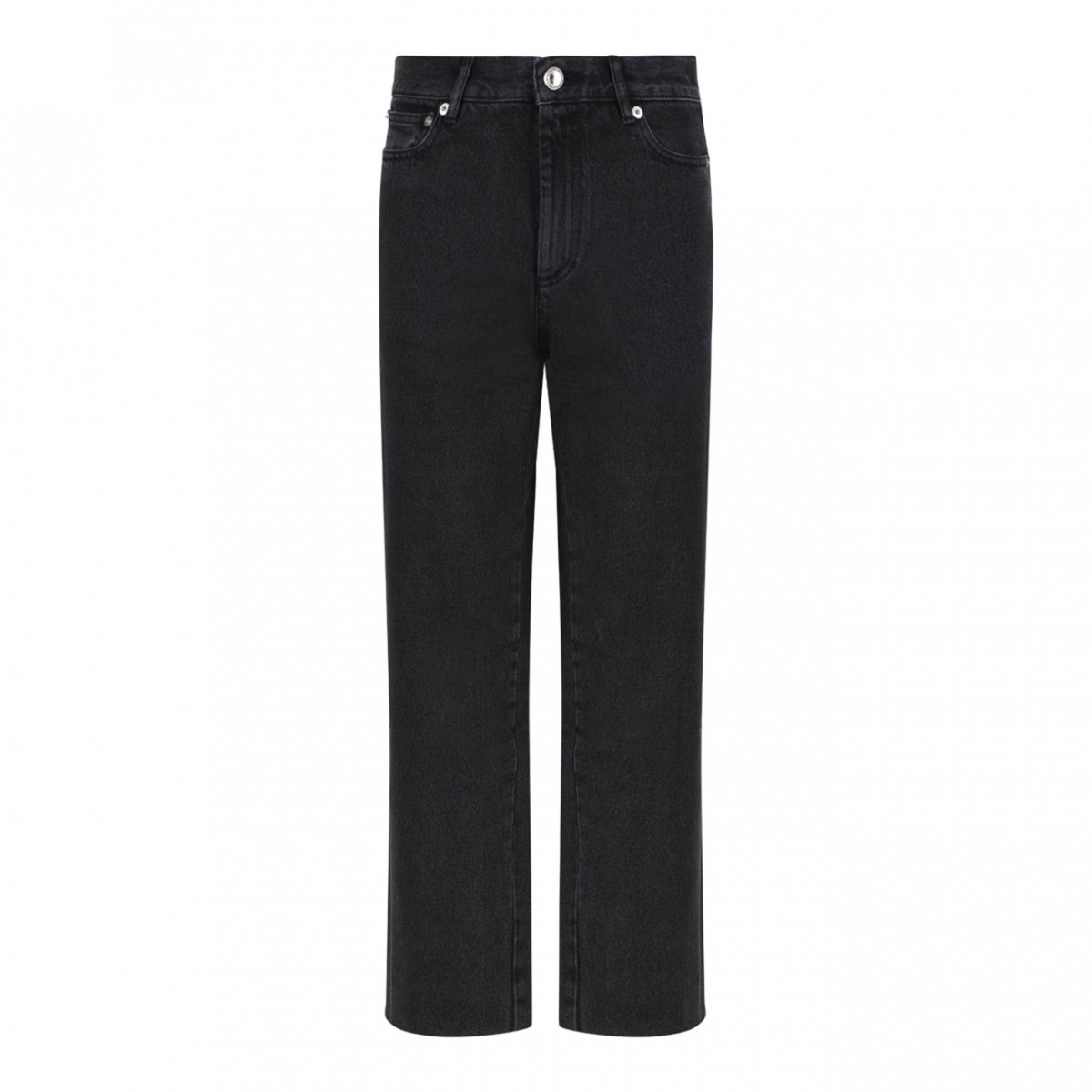 Black Mid-Rise Cropped Jeans