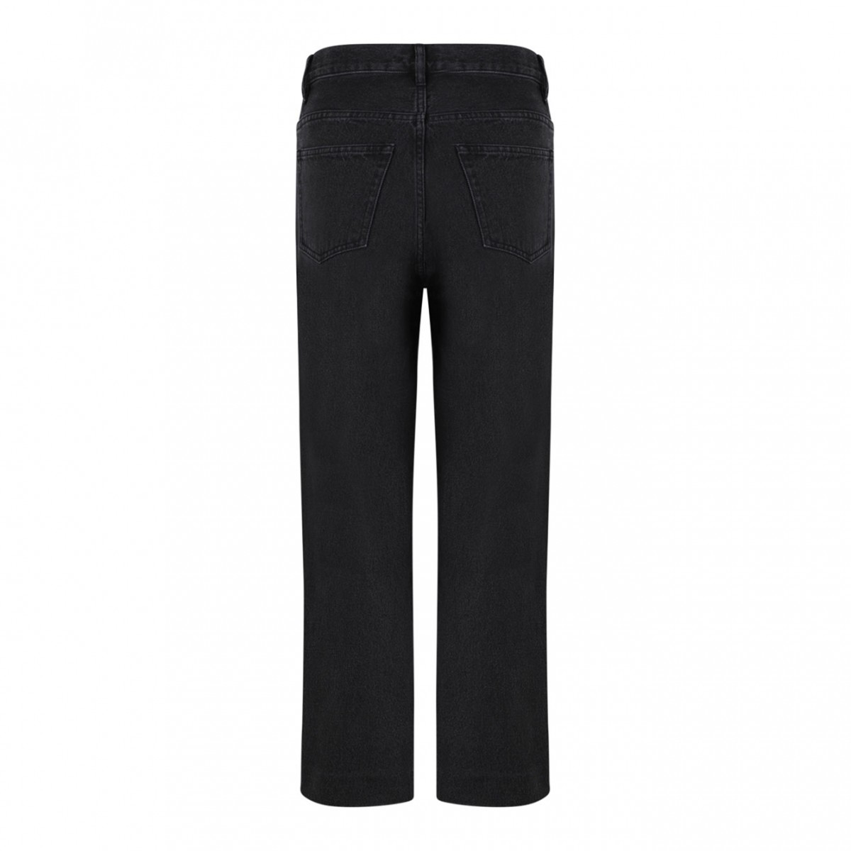 Black Mid-Rise Cropped Jeans