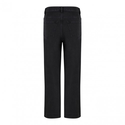 Black Mid-Rise Cropped Jeans