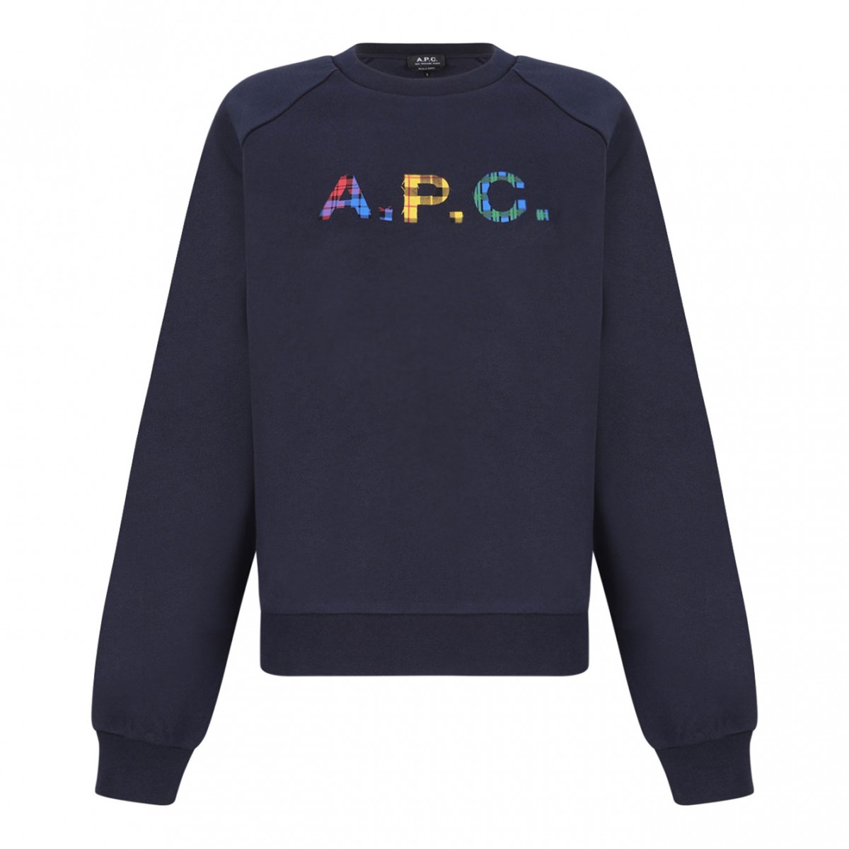 Navy Blue and Multicolour Logo-Patch Cotton Sweatshirt