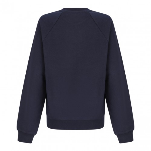 Navy Blue and Multicolour Logo-Patch Cotton Sweatshirt