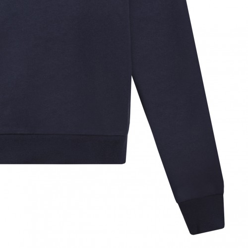 Navy Blue and Multicolour Logo-Patch Cotton Sweatshirt
