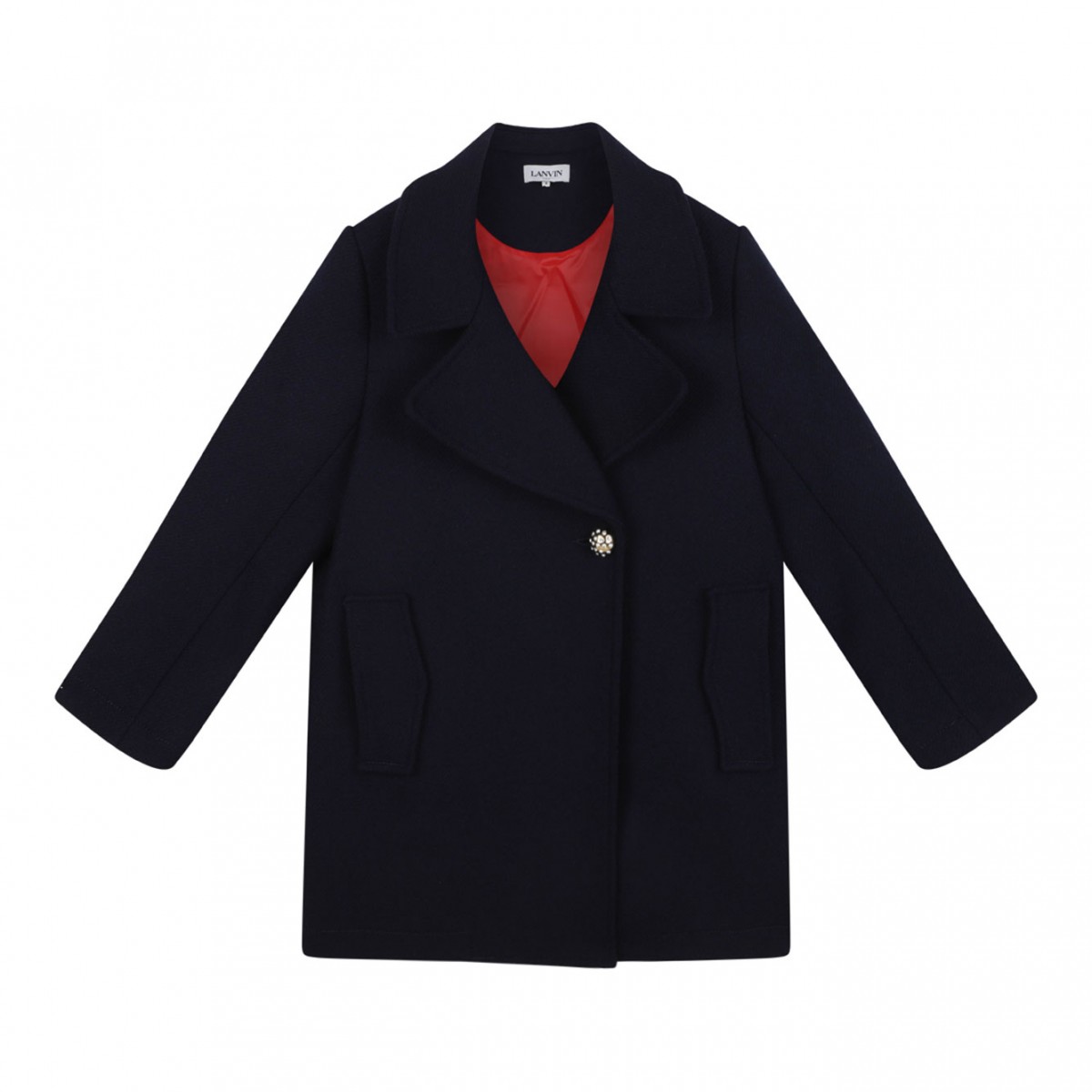 Black Logo Applique Coat