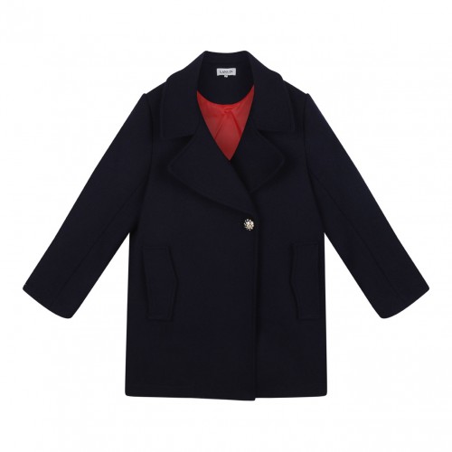 Black Logo Applique Coat