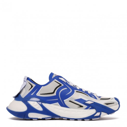Blue and White Fast in Maglina Panelled Sneakers