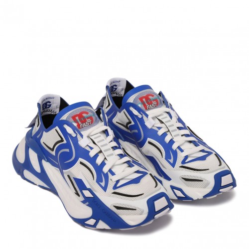 Blue and White Fast in Maglina Panelled Sneakers 2
