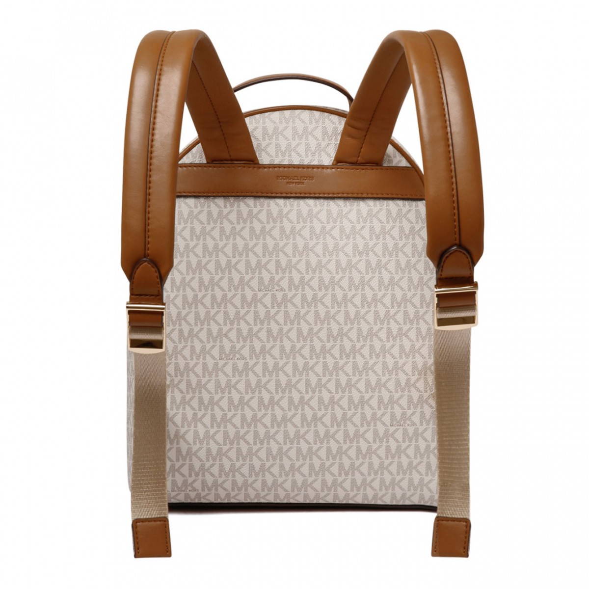 Beige and Brown Medium Jacquard Backpack